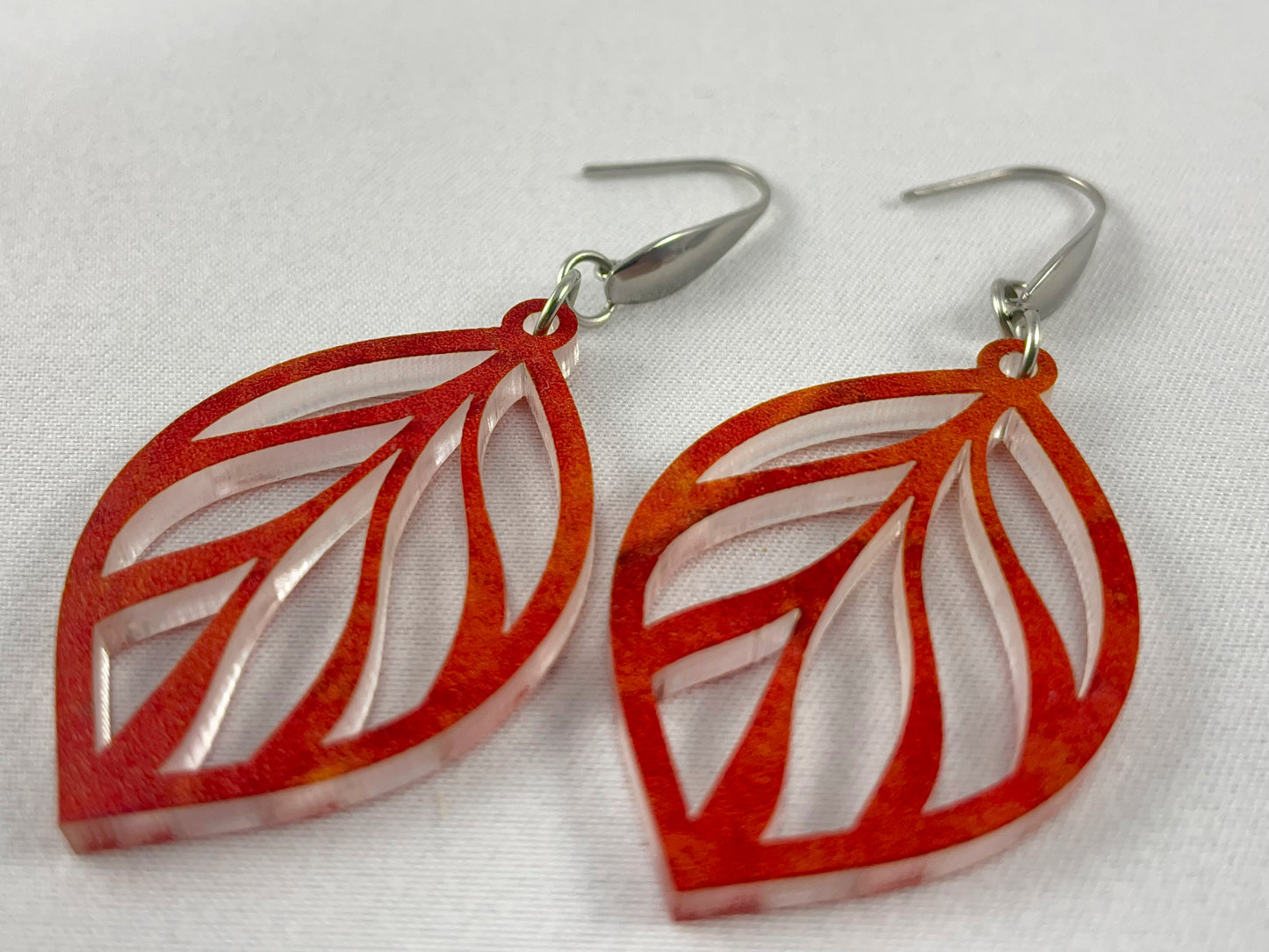 Acrylic Earrings Leaf Gradient