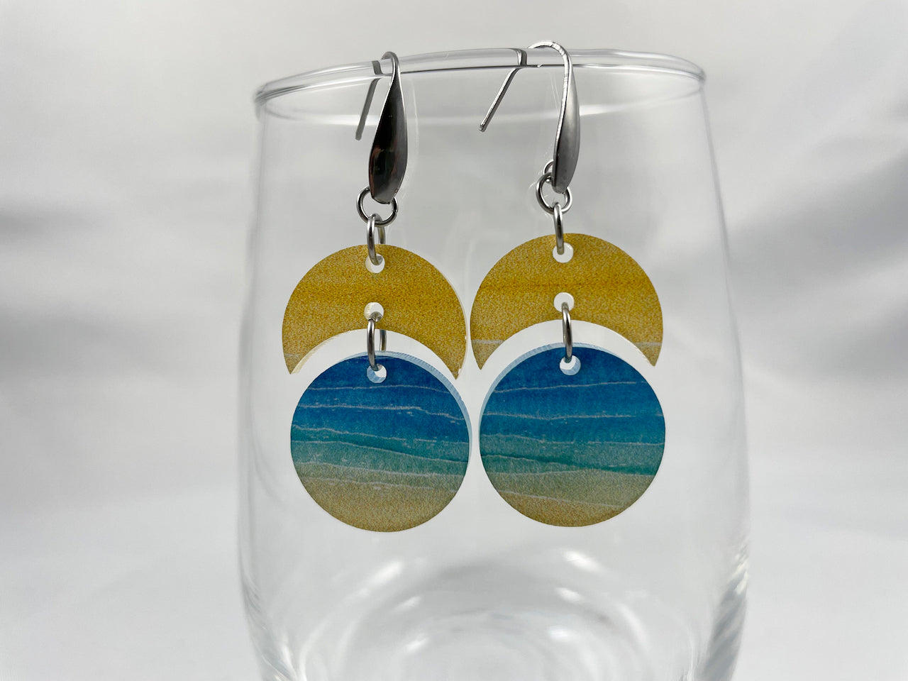 Acrylic Earrings Sunrise at the Beach