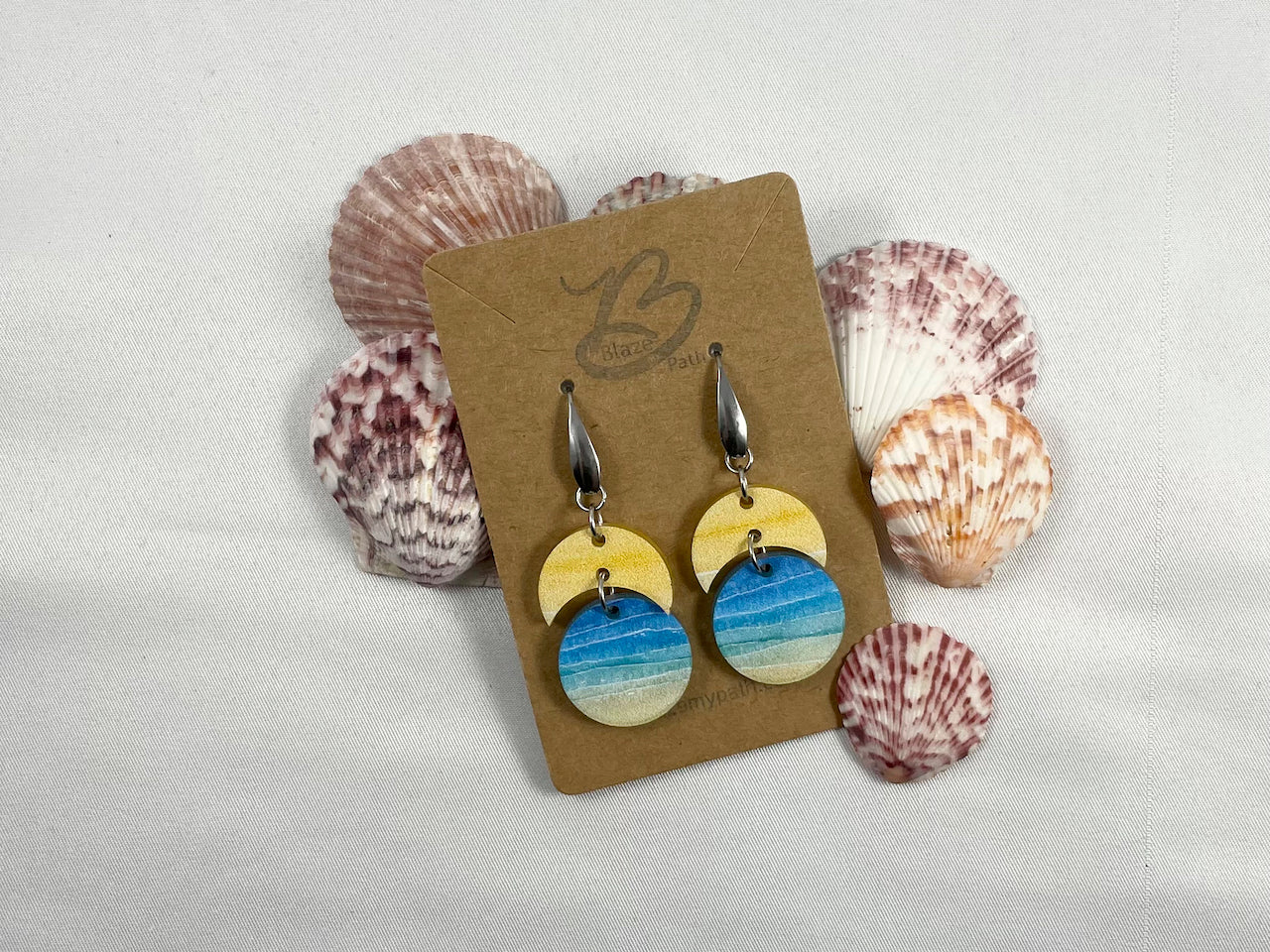 Acrylic Earrings Sunrise at the Beach