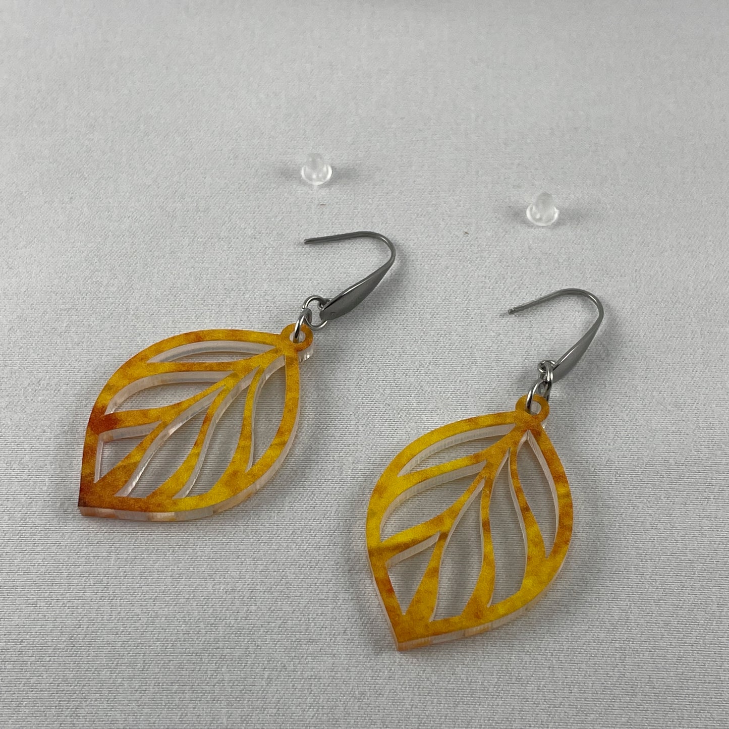 Acrylic Earrings Leaf Gradient