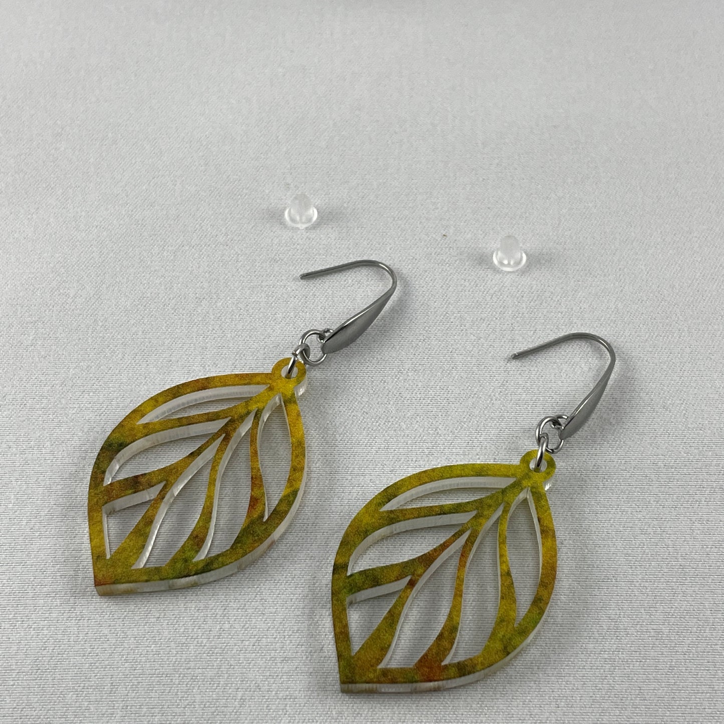 Acrylic Earrings Leaf Gradient