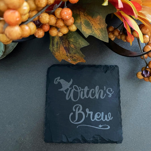 Witch's Brew Coasters - Black Slate